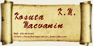 Košuta Mačvanin vizit kartica